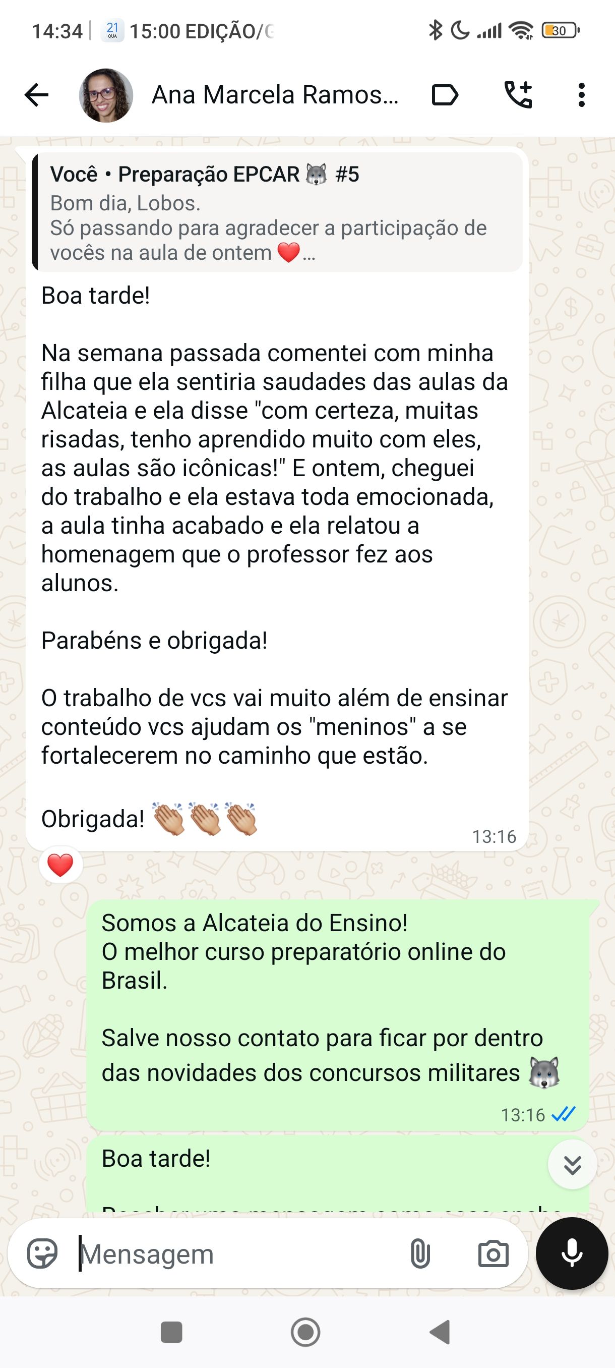 Depoimento WhatsApp