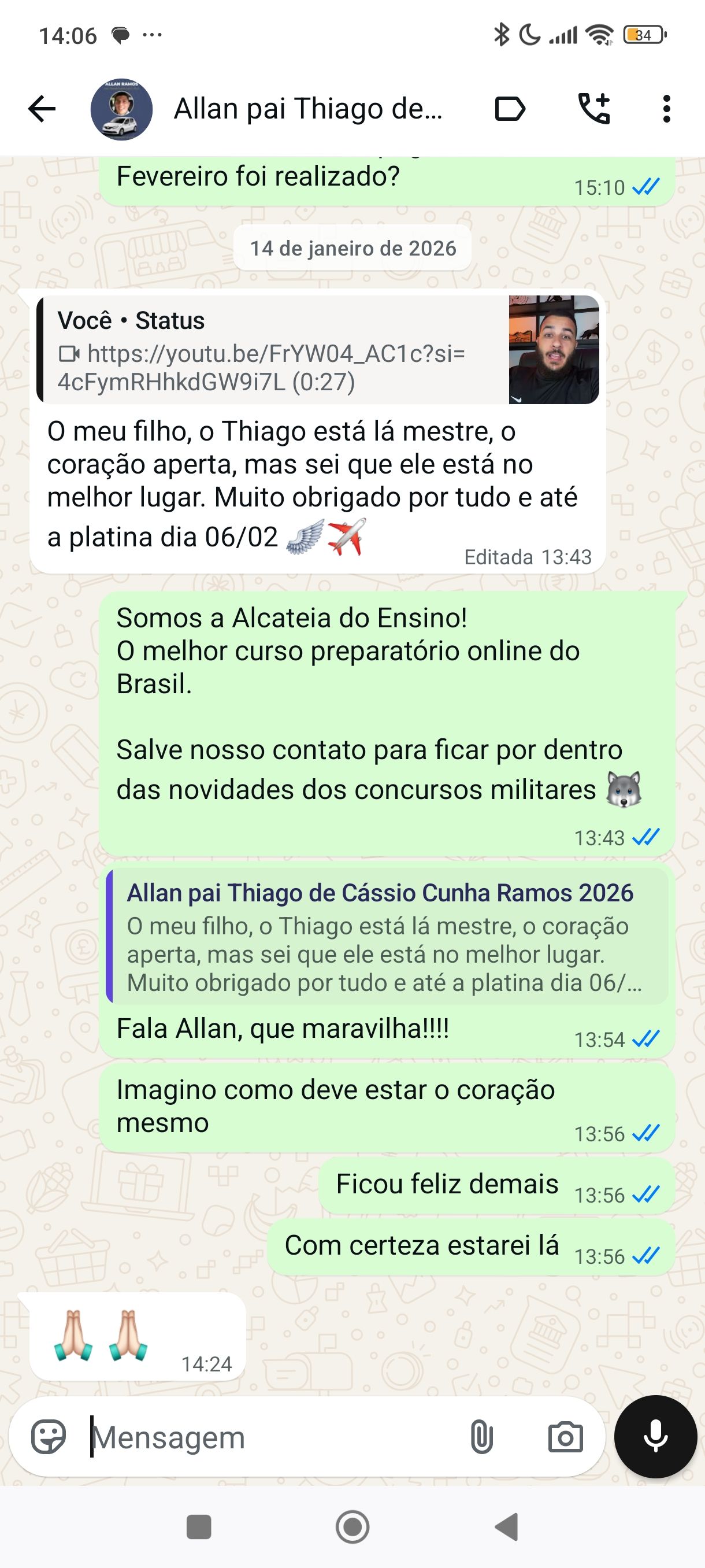 Depoimento WhatsApp